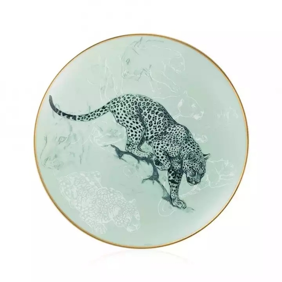 Hermes CARNETS D'EQUATEUR DESSERT/SALAD PLATE 21CM PANTHER New in box best gift - Picture 4 of 4